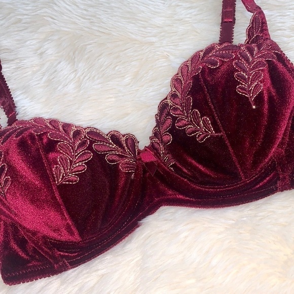 Victoria’s Secret Velvet Embroidered Bra - Picture 2 of 6